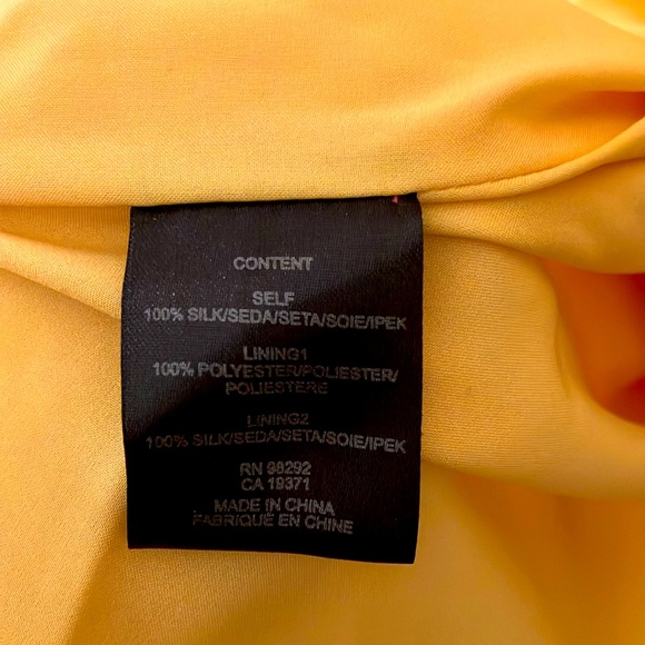 NWT Tibi Yellow Longsleeve 100% Silk Dress - Picture 6 of 13